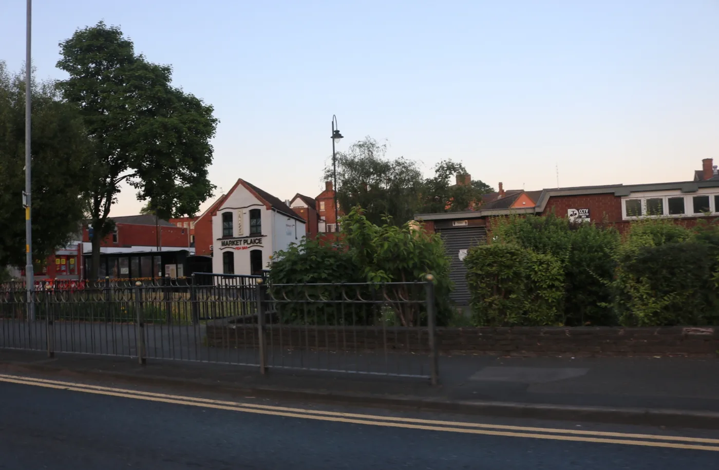 Market Street, Bromsgrove, with the Market Place building behind. The photo shows the street only, not any incident
